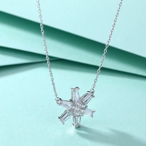 Women's S925 Sterling Silver Zircon Star Pendant Necklace - Crystal Six-Pointed Star - Image 3